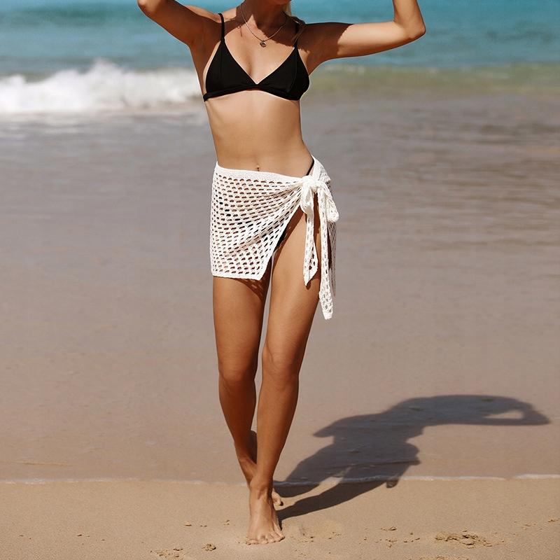Beach Pareo Short Skirt Beach Scarf White For Summer