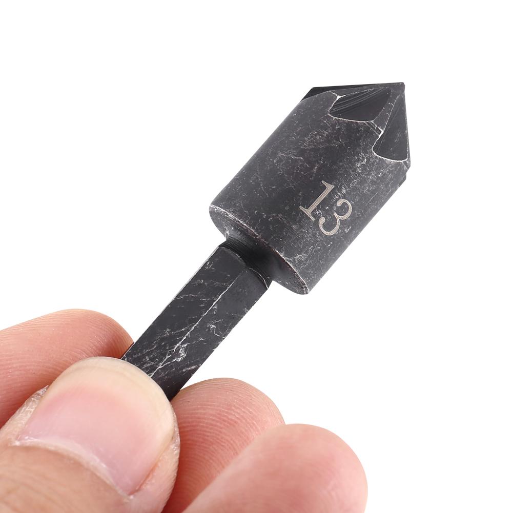 2pcs 7 Flute 82 Degrees 1 4 Hex Shank High Carbon Steel Countersink Cutter Bits