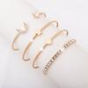 European and American Fashion Simple Jewelry Set, Bracelet with Diamonds, Star Moon Four-piece Set, Open Bracelet, Bracelet with Accessories
