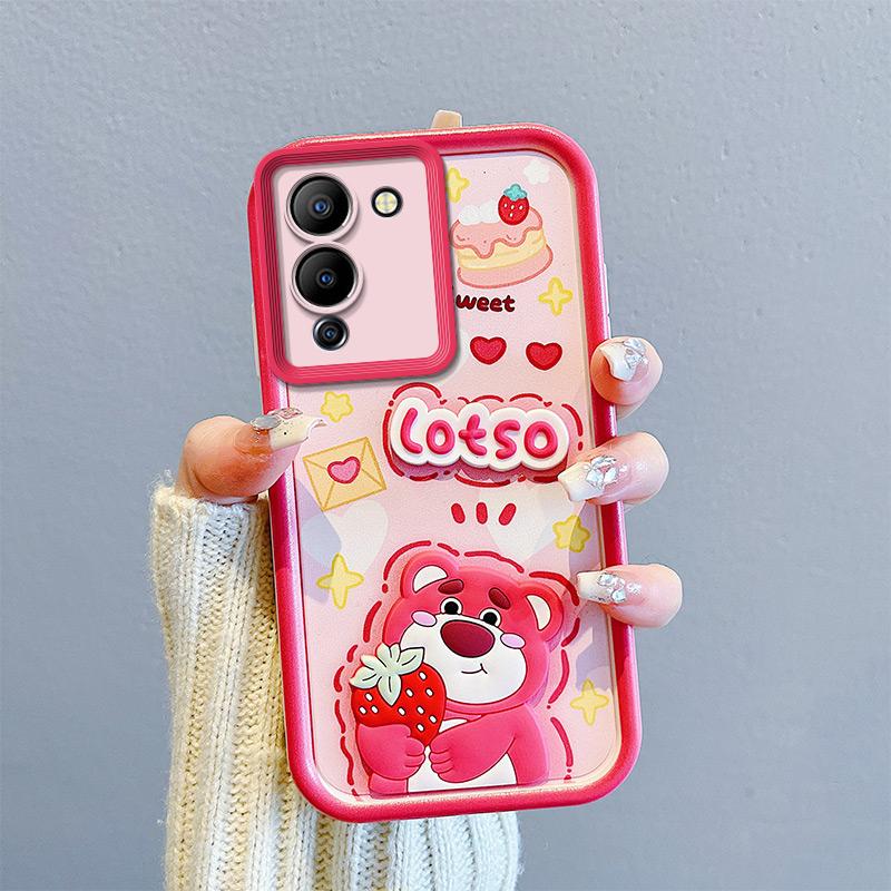 KEYSION Shockproof Case for Infinix Note 12 G96 with Lanyard Silicone Cute 3D Cartoon Doll Phone Cover for Infinix Note 12 G96