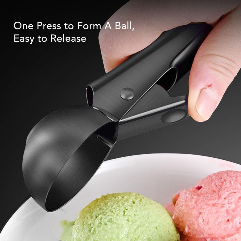 Stainless Steel Ice Cream Scooper Stick Proof Ice Cream Spoon With Trigger  DIY Ice Cream