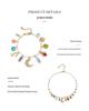 Kenjie Summer Colorful Multi-Pendant Necklace & Bracelet Set: Moon & Star Design for Women.