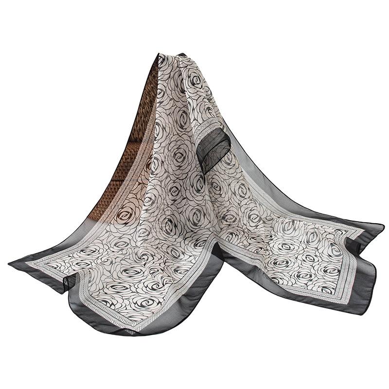 spring and summer fashion high-end mulberry silk summer sun protection shawl thin neck protection foreign style scarf