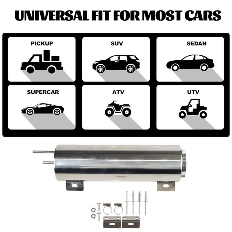 Universele Radiator Koelvloeistof Overlooptank Gepolijst Roestvrij Staal 2"x13" 3"x10" Spuittank Kan