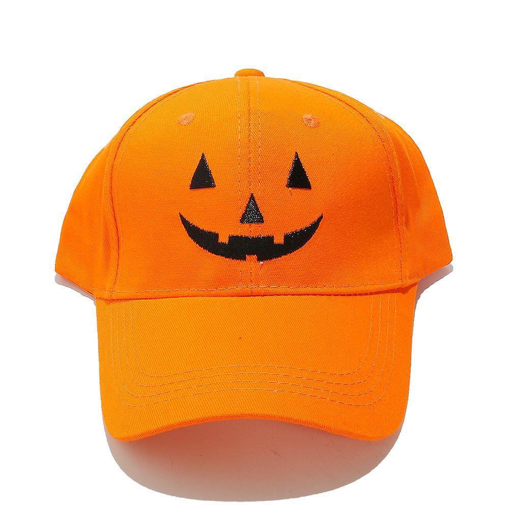 Gruseliger Kürbisgesicht Baseballkappe Unisex Verstellbar Baumwolle Sonnenhut Halloween Lässig Streetwear Schirmmütze Adjustable orange