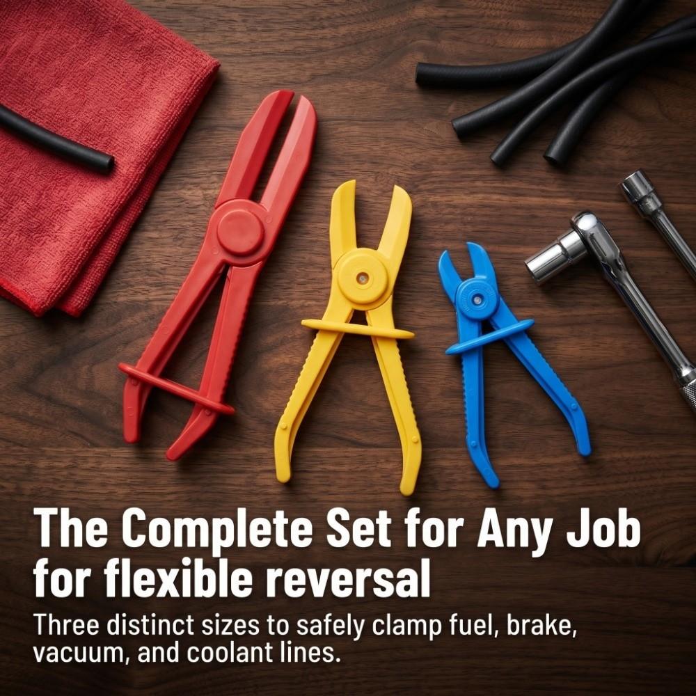 3PCS Nylon Hose Pinch Off Pliers Red Blue Yellow Fuel Line Clamp Tool Repair Workers