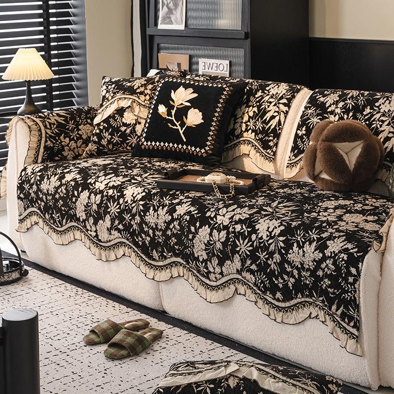 French Special-Shaped Sofa Cushion Light Luxury High-End Non-Slip Straight Row Sofa Seat Cushion Universal In All Seasons New Cover Towel