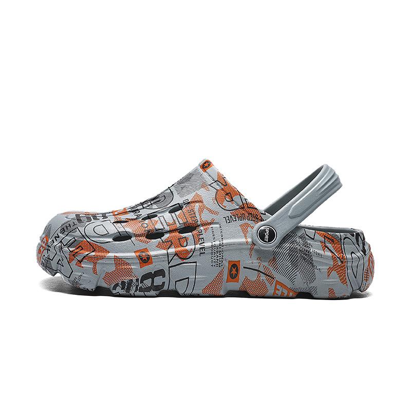 Hole shoes men's summer new outdoor beach sandals outer wear dual-purpose non-slip wear-resistant soft-soled bag head slippers men