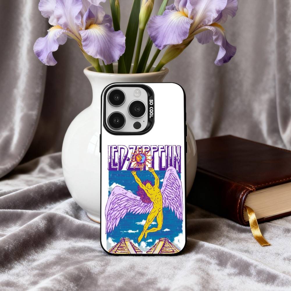 Rockin L-Led Z-Zeppelin BAND Phone Case For iPhone17,16,15,14,13,12,11 Plus,Pro Max Candy Silver Plated Inside Cover