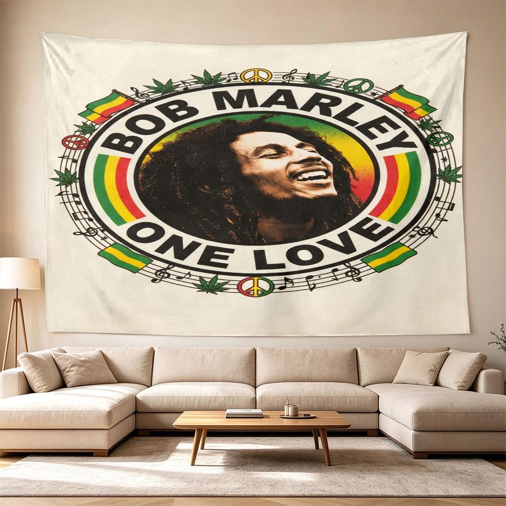 Bob Marley Reggae One Love Reggae Decorative Wall-Hanging Tapestry, Home Ornament for Living Room,Dorm and Fan Parties,Multi-style,celebrities,cartoon