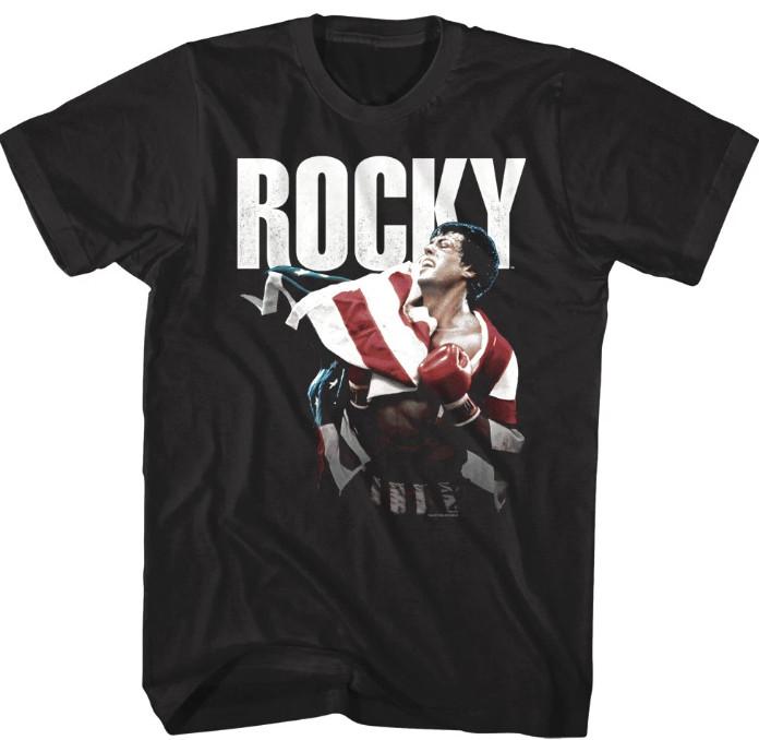 Rocky Balboa American Hero Flag Stars Stripes Men039s T Shirt Unisex T-Shirt XL