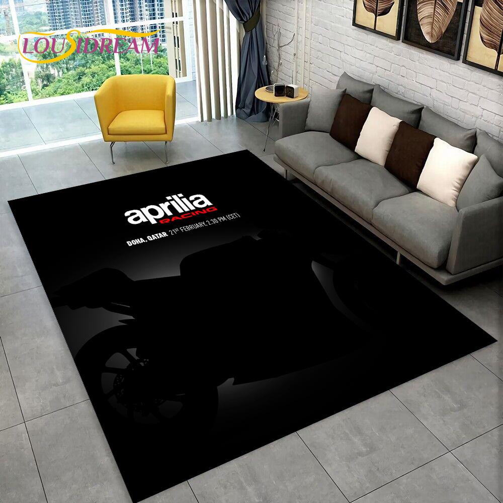 Tappeto con logo HD Aprilia Racing per moto per casa, soggiorno, camera da letto, divano, zerbino decorativo, tappeto per bambini antiscivolo per pavimento 3D