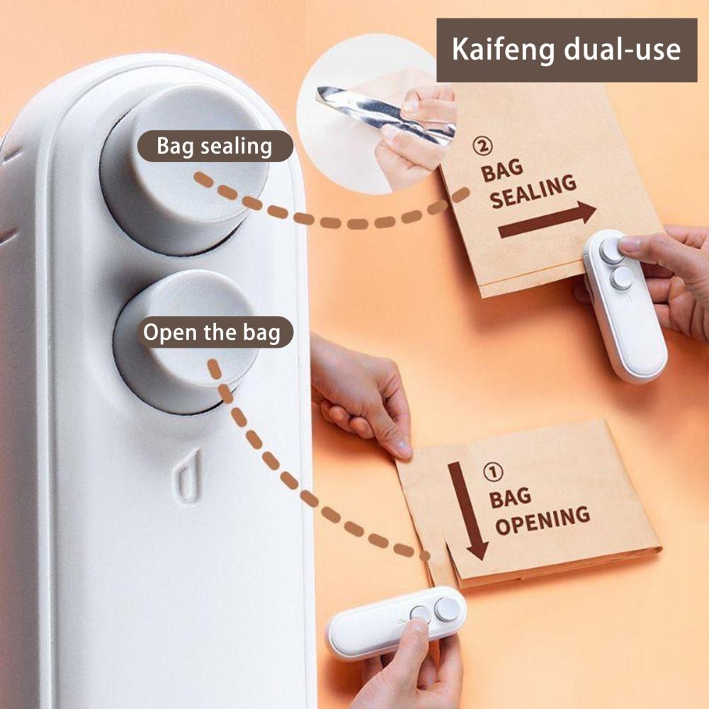 Bag Sealer Cutter Mini Sealing Machine Portable Magnetic Mini Bag Sealer with Cutter Usb Rechargeable Snacks Food Vacuum Heat
