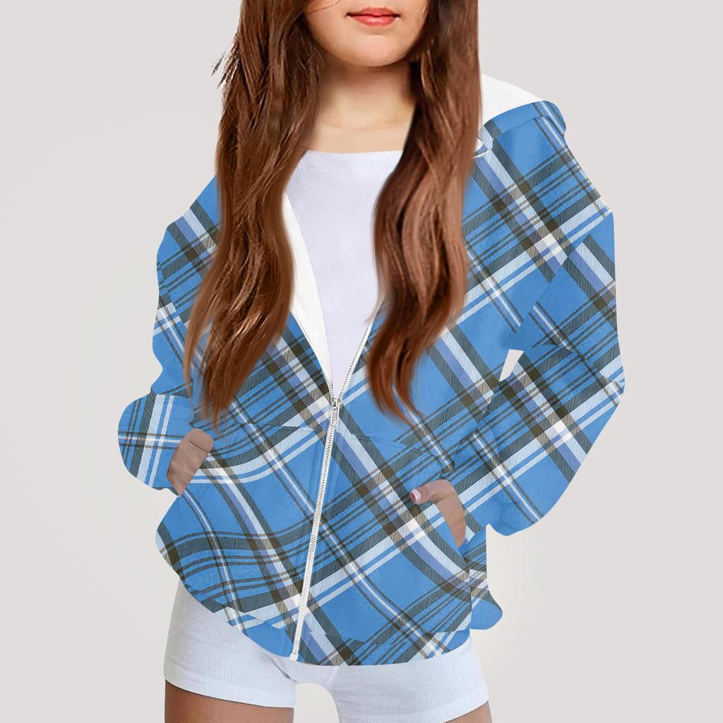 Children's Fashion Printed Long Sleeved Hooded Sweatshirt Girls' Hoodie Jacket