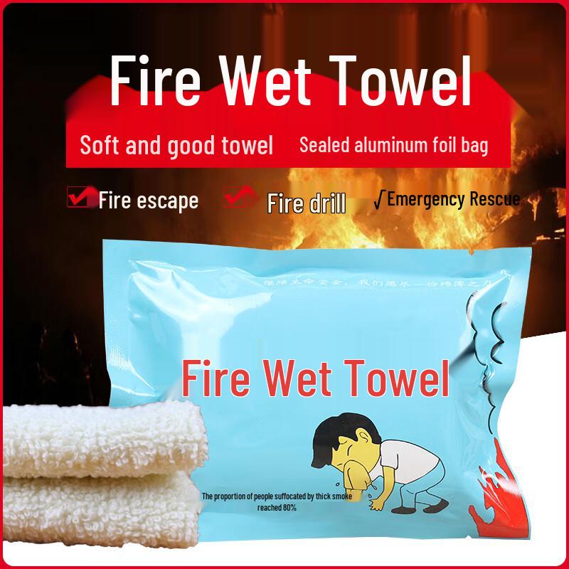 Emergency Fire Escape Wet Towel 2 Count