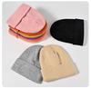 Unisex Korean-Style Embroidered Wool Beanie for Autumn/Winter – Slimming Look, Ideal for Outdoor Activities