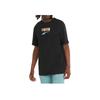 Puma Logo Print Ribbed Round Neck Short Sleeve T-Shirt Unisex Tops Black 535359-51