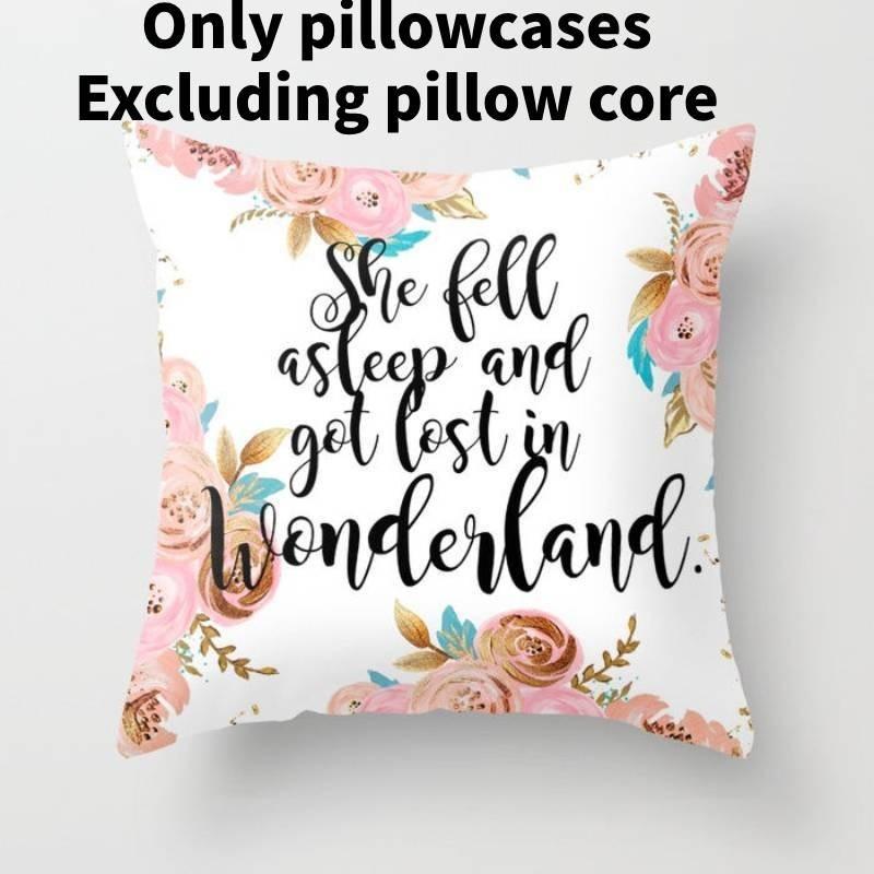 Modern Minimalist Cotton Cartoon Letter Cushion Cover Soft Peach Skin Plush Pillow Cover