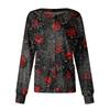 Women's Halloween Printed Casual Long-sleeved Single-breasted Work Uniform Cardigan Top