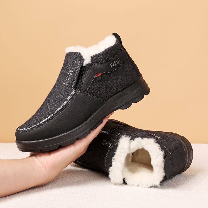 Winter Old North Cloth Shoes Men's Cotton Shoes Warm and Velvet Middle-aged and Elderly Father Shoes Non-slip Soft Sole Thickened Elderly Men's Shoes