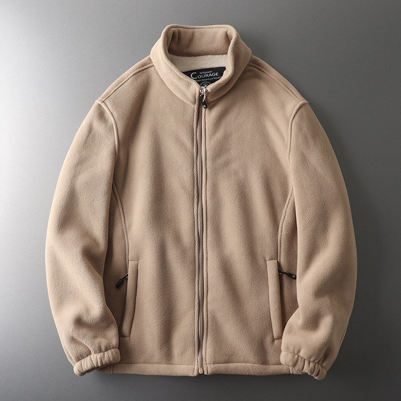 Polar Fleece Outerwear Men's Fleece-lined Thickened Clothes Foreign Trade Export Overplus Order Men's Berber Fleece Fleece Jacket Outerwear