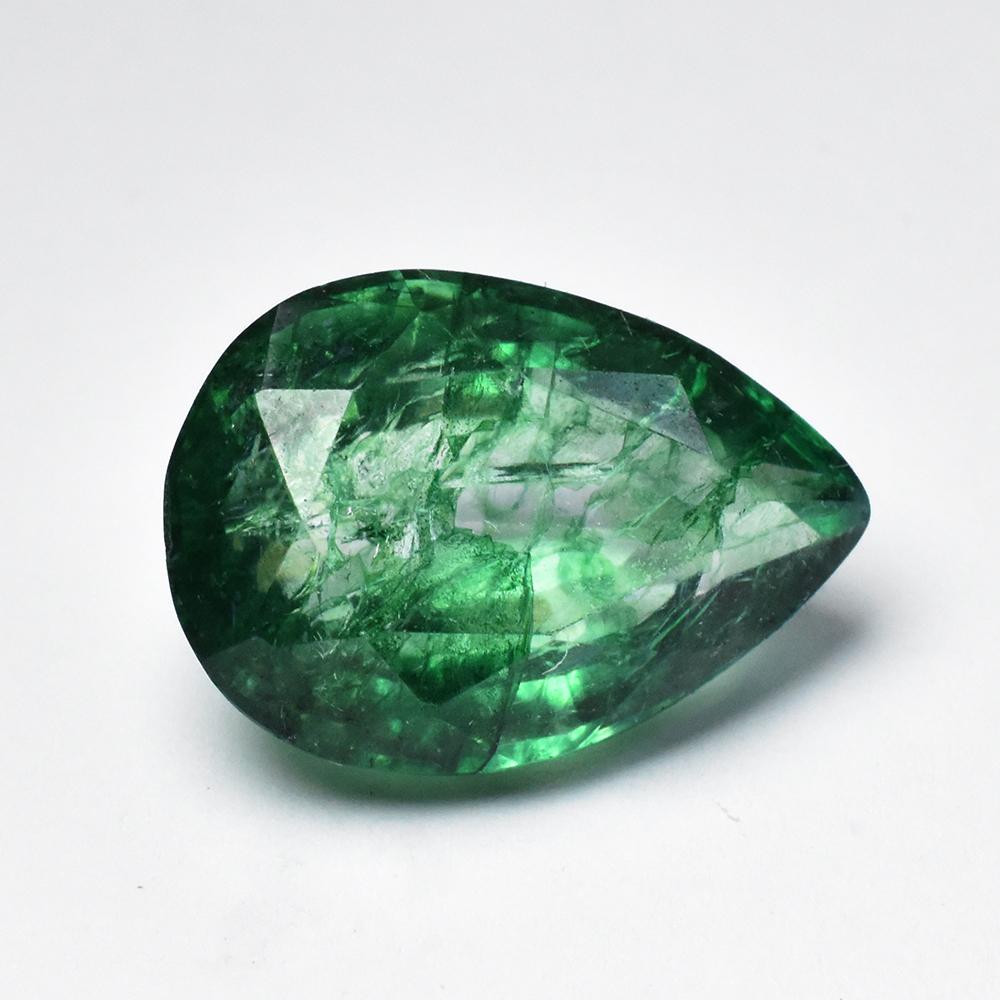Natural Green Emerald Loose Gemstone 8.85 Ct Pear Cut Gift for Him for Jewelry Making and Crafts