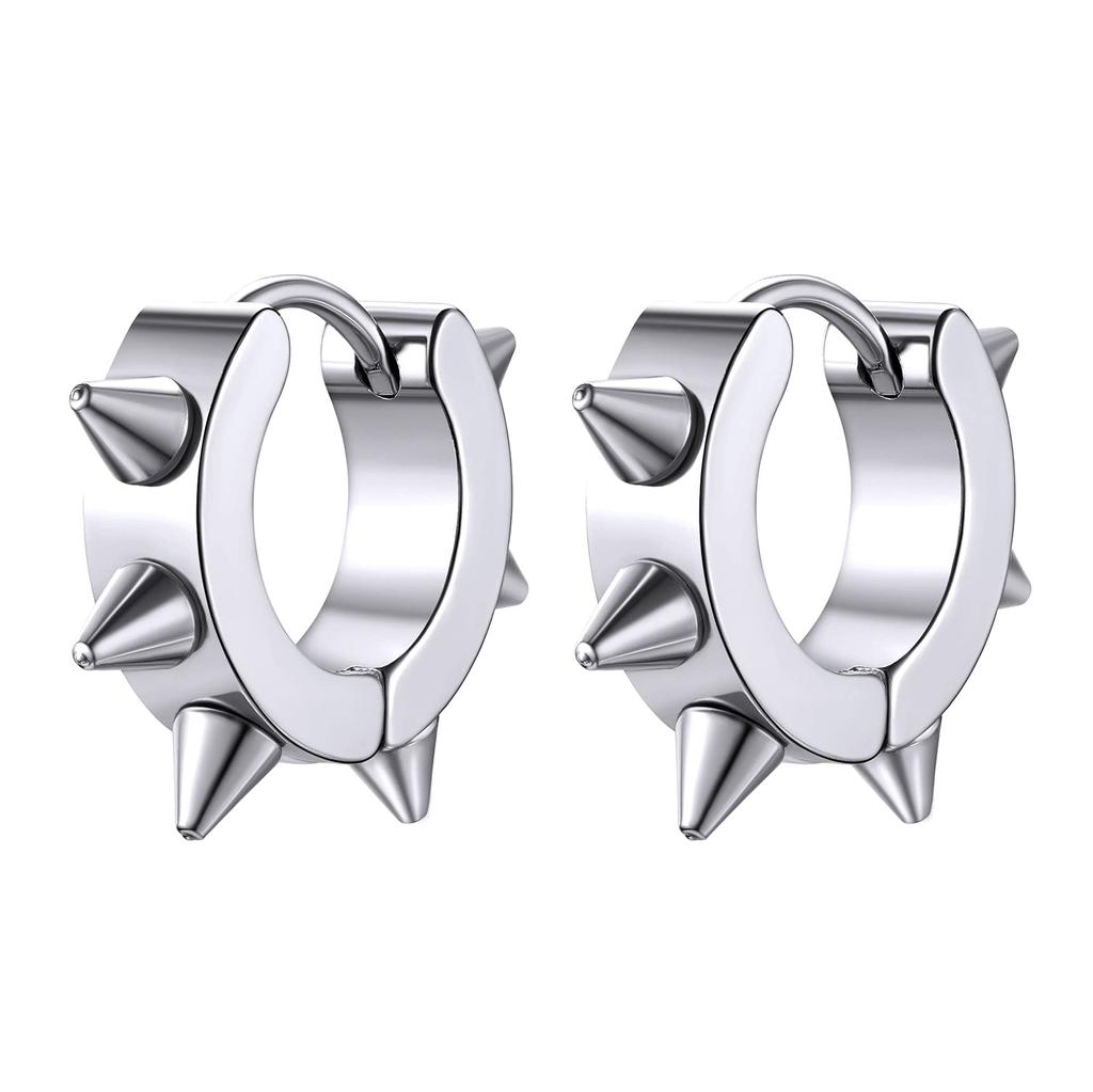 1 Pair Different Types Shape Unisex Silver Color Stainless Steel Piercing Earring For Women Men Punk Gothic Barbell Earring