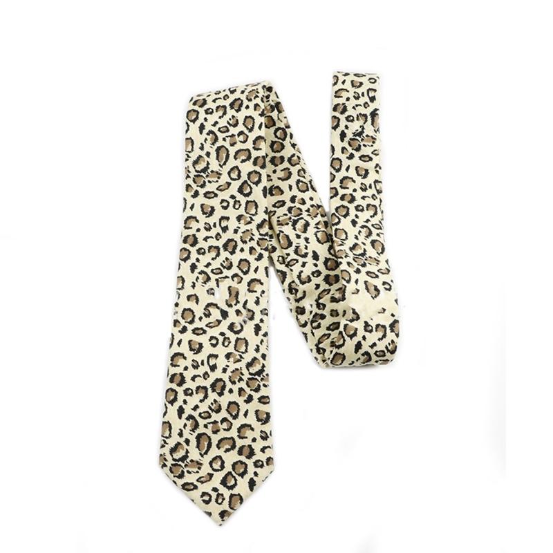 Fashionable Leopard Print Neck Tie For Men And Women Unisex Decorative Tie For Office And Party Gathering Accessory