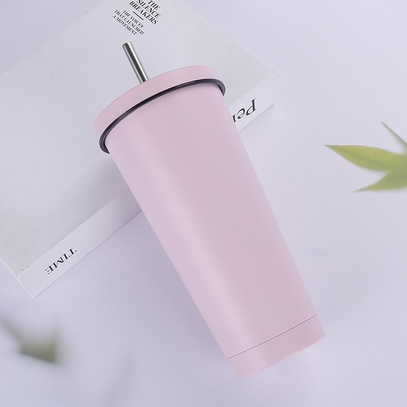 750ml Vacuum Insulated Stainless Steel Travel Mug With Straw Office Car Home Outdoor Use