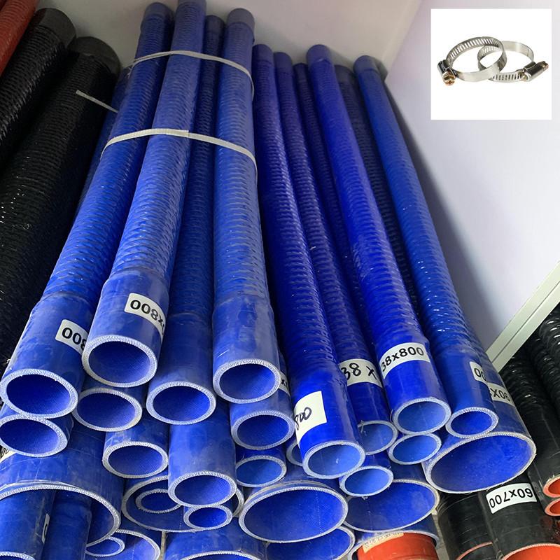 Lenght 400mm Blue SiliconeSteel Wire Corrugated Hose High Temperature Resistant Air Filter Pipe, Turbocharger Intake Pipe