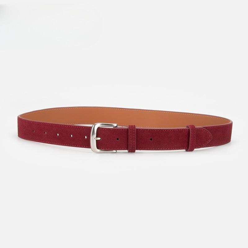 New Matte Leather Belt for Women's Retro Simple Versatile Pin Buckle Skirt for Jeans Decorative Belt for Women