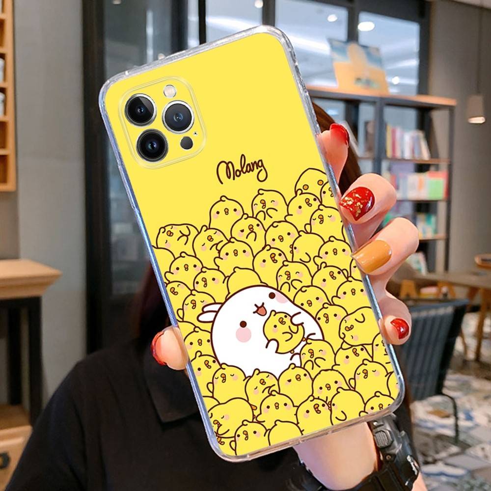 Cute Cartoon M-MolangS Transparent Soft Phone Case For IPhone 15 12 14 16 17 13 Plus 11 Pro Max 13 Pro
