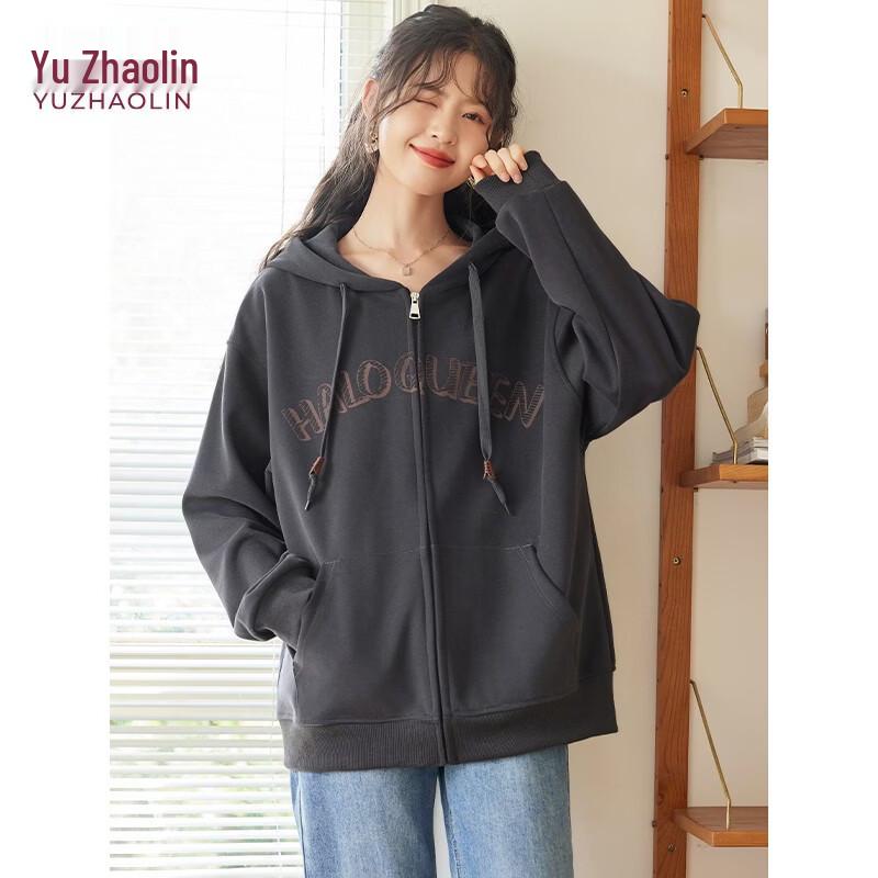 YUZHAOLIN Women s Loose Fit Hooded Sweatshirt Jacket M