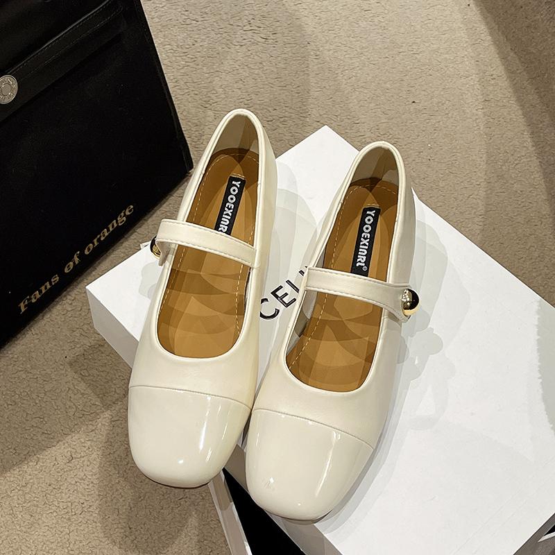 Moda Wiosna Nowe Grube Obcasy Pojedyncze Buty Damskie Kwadratowy Nosek Łączone Płytkie Wierzchy Antypoślizgowe Odporne na Ścieranie Buty Niskie