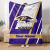 Name Custom Baltimore Ravens Print Flannel Blanket High Quality Warm Comfortable Cover for All Seasons Perfect for Gifts Home Decor