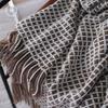 HOMLLY Chekii Gestrickte Weiche Gewebte Decke Überwurf mit Quasten für Sofa Stuhl Bett