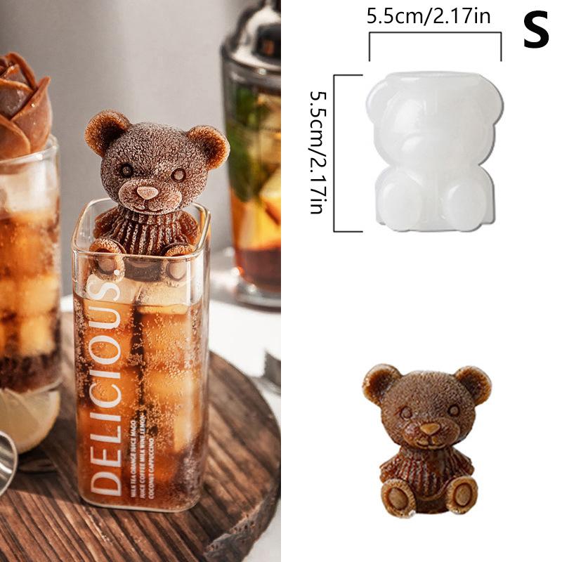 

1 шт. Милый 3D формочка для льда в форме маленького медвежонка, форма для шоколадного торта, сделай сам, силиконовая форма для виски, вина, коктейлей, поднос для кубиков льда, форма для льда S