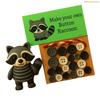 K1AE Unique Plastic Button Craft Project Animal Ornament Set With Easy Instructions