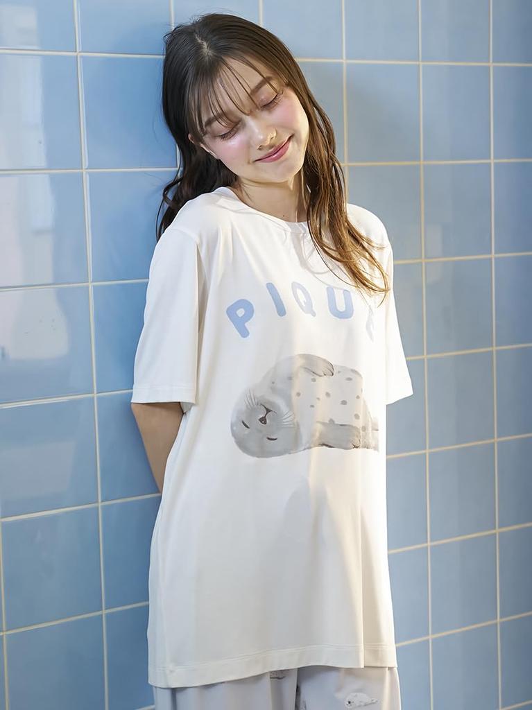 gelato pique Seal Print PWCT252206 OWHT F T-Shirt Women's