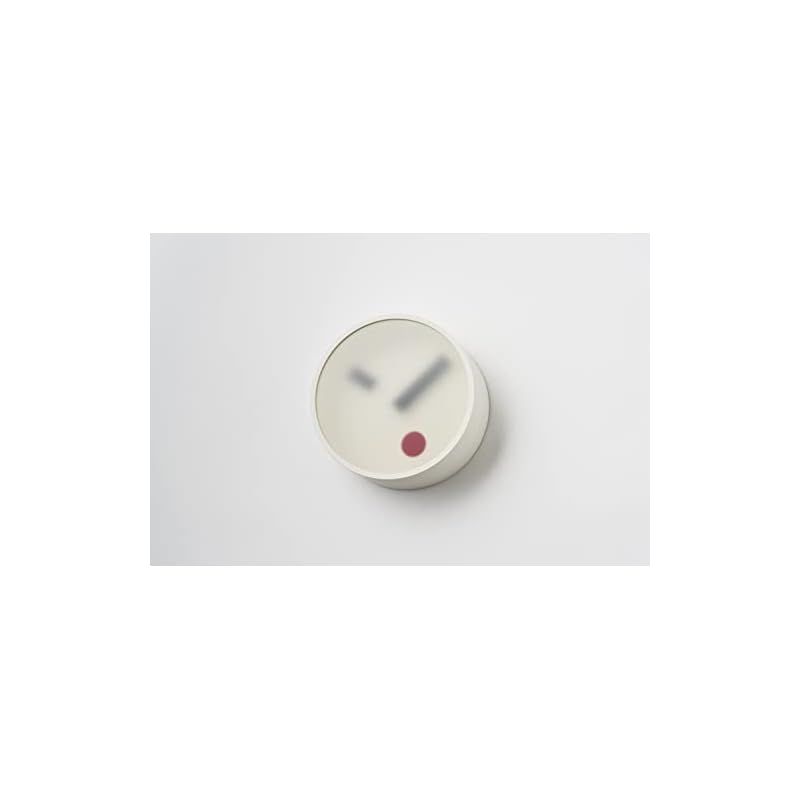 Lemnos Analoge Wanduhr, Kehai, Gips Aluminium, Weiß, KM22-01 WH, Durchmesser 130 mm x Dicke 55 mm