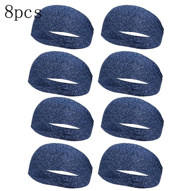 1-8PC sweatband for men women elastic sport hairbands head band yoga headbands headwear headwrap sports workout hair accessories