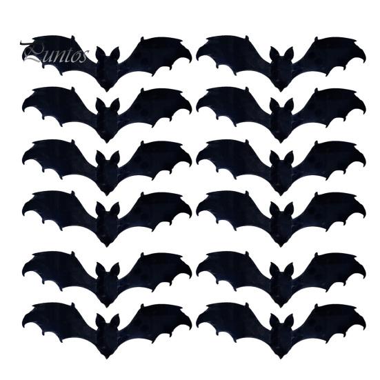Langlebige Halloween-Fledermaus-Ornamente Wandaufkleber, Selbstklebende Zimmeraufkleber, Doppellagige Gruselige Wohnkultur-Accessoires PVC-Kunst für Mysteriöse