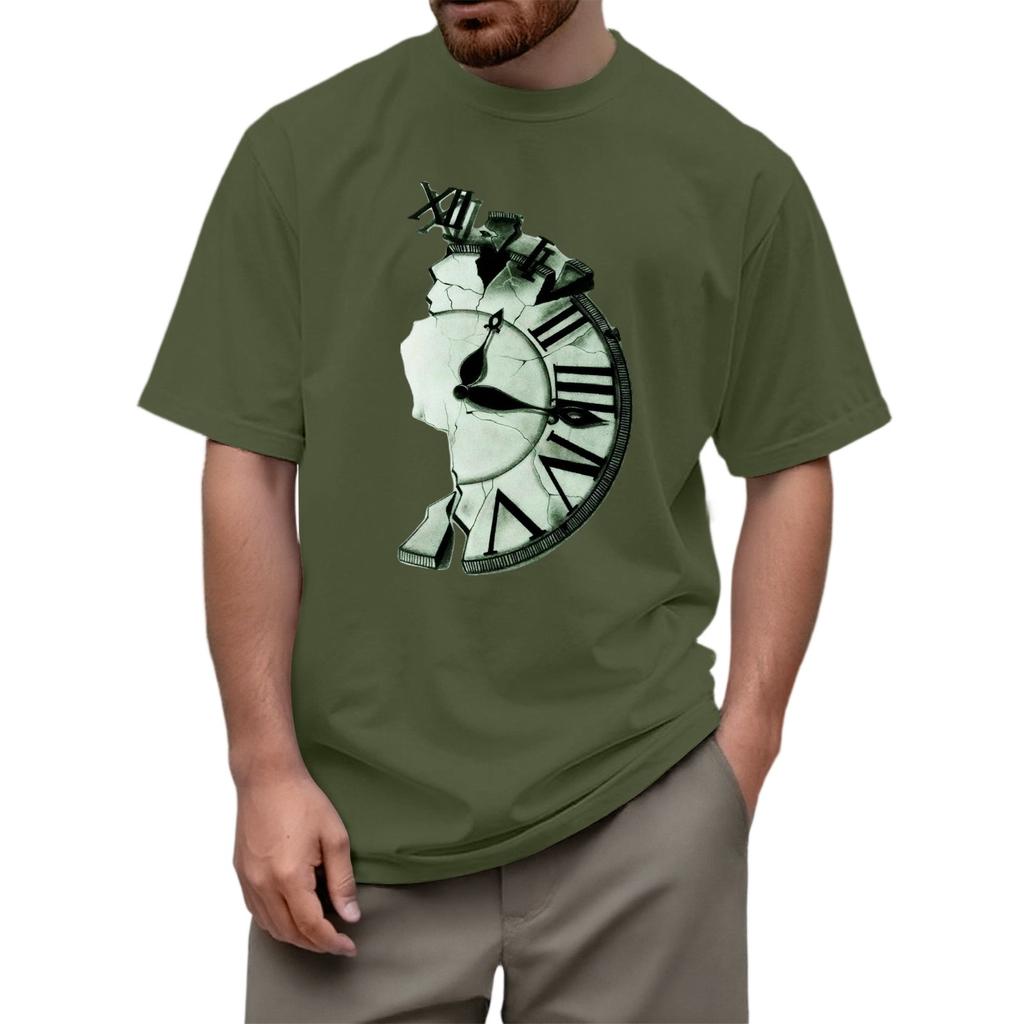 Men's Fashion Printed Round Neck Straight Shoulder Short Sleeve T-Shirt Top