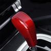 2x Red Carbon Fiber Car Central Gear Shift Handle Cover For Cayenne 04 05 06 07