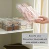 Adjustable Double Section Storage Container Clear Spaces Saving Plastic Materials Home Organization Solution