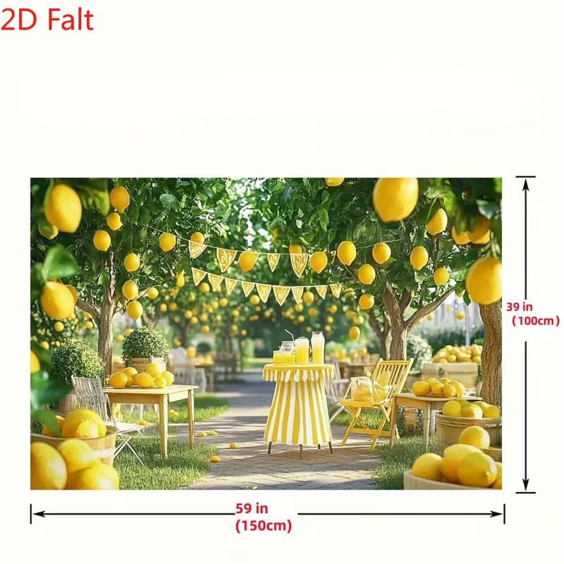 2D Fresh Lemon Orchard Backdrop for Photo Shoot Summer Party Lemonade Stand Background