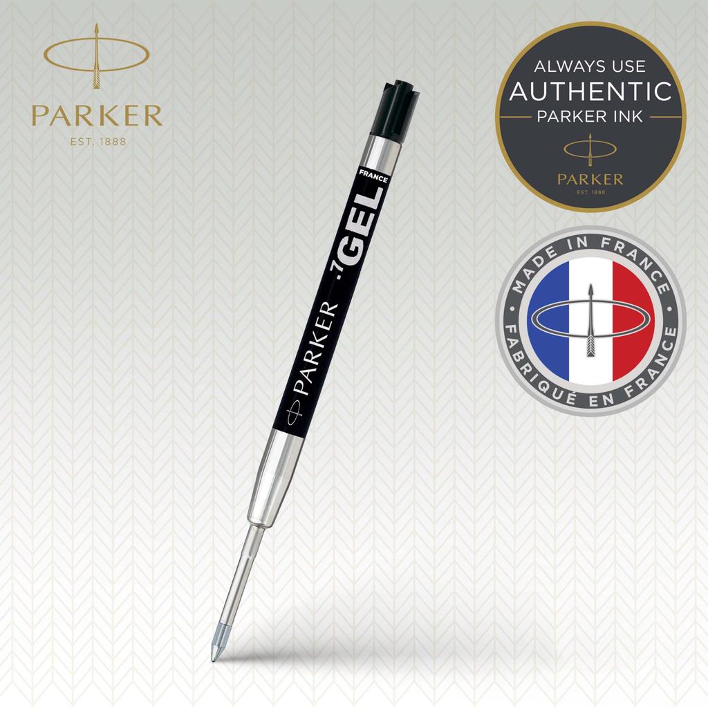 PARKER Ballpoint Pen 1 Fine Point Gel Genuine Imported 2020762 Refill, Black, piece, (F), 0.55mm, Water-based Ink, Product,