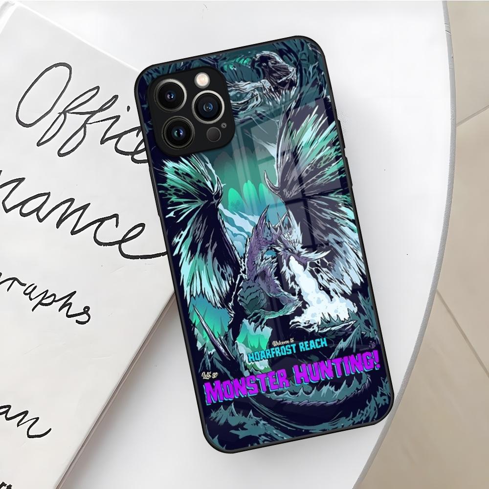 Spiel Monster Hunter World Handyhülle für Iphone 16 15 14 12 11 13 Pro Max Mini X Xr Xs Se 8 Puls Glas Hülle