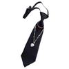 Women Mens Japanese Punk Black Necktie Star Heart Metal Chain Crystal Small Tie Adjusted Pretied Bowtie Shirt Collar