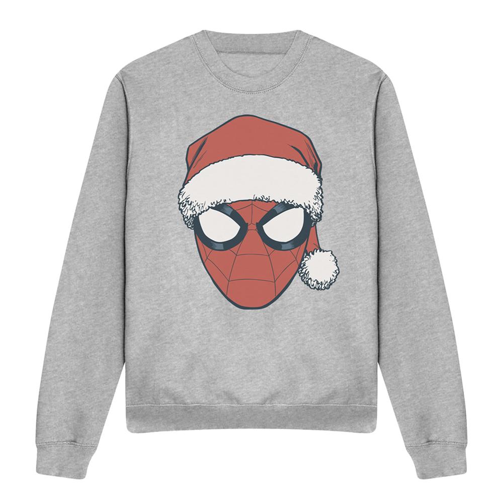Spider-Man Unisex Adult Santa Hat Heather Christmas Sweatshirt